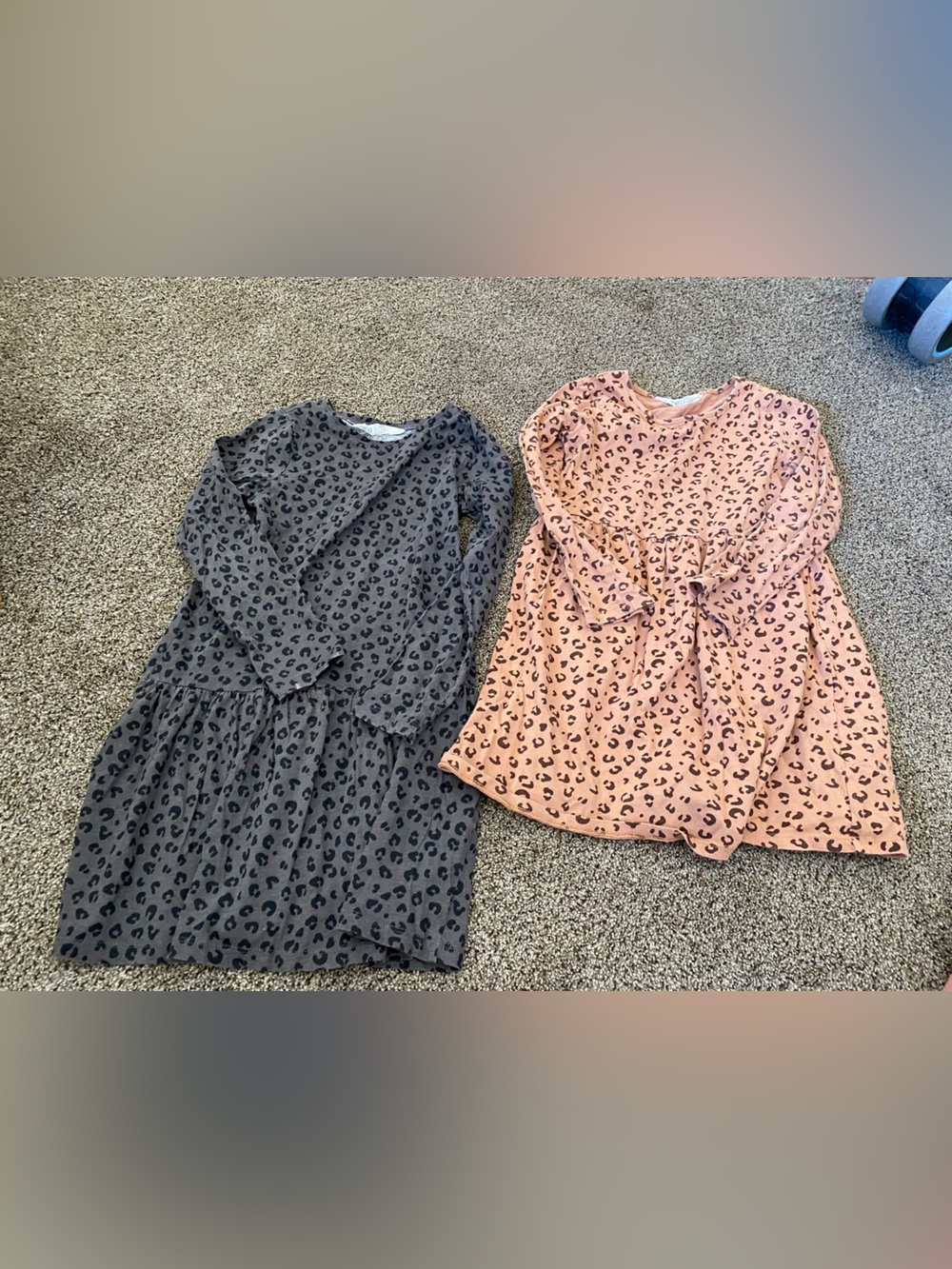 Two H&M Fit and Flare Leopard Print Dresses Girls 6x/7